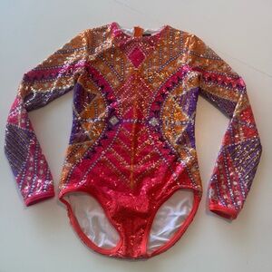 Colorful Sequin Kids Dance Costume